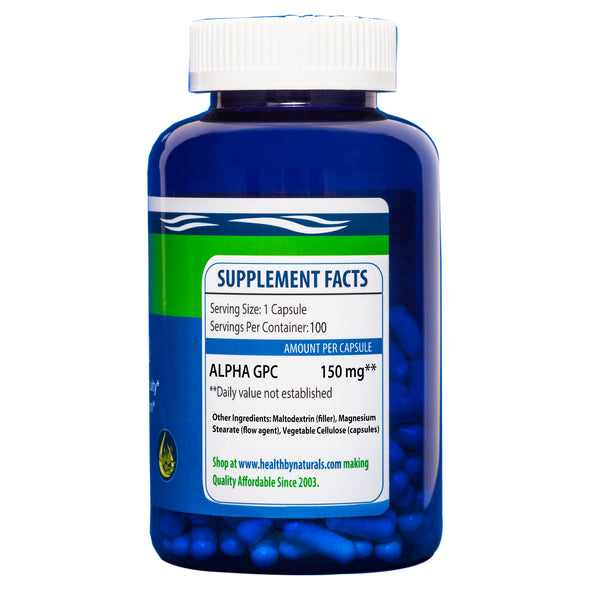 Alpha GPC 100 ct. 150 mg Capsules - Health Naturals